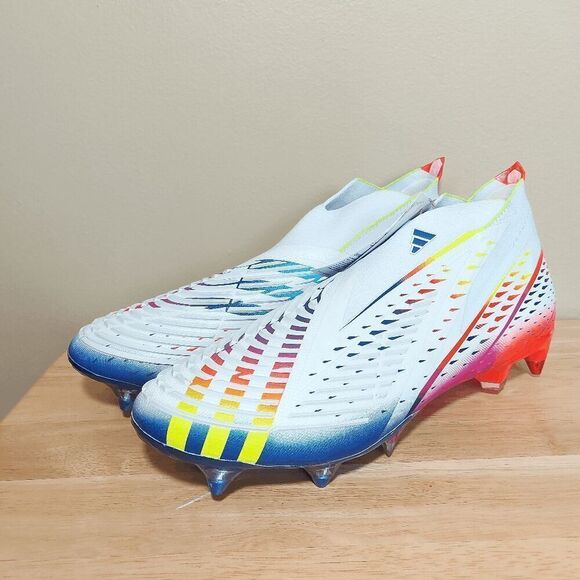 Adidas Predator Edge+ SG Soccer Cleats White Multi Color GW1035 Men's Size 11 - Picture 3 of 7